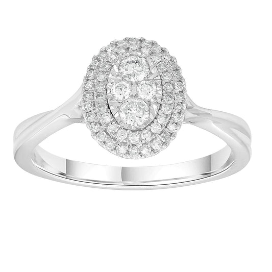 Cluster Ring with 0.30ct Diamonds in 9K White Gold