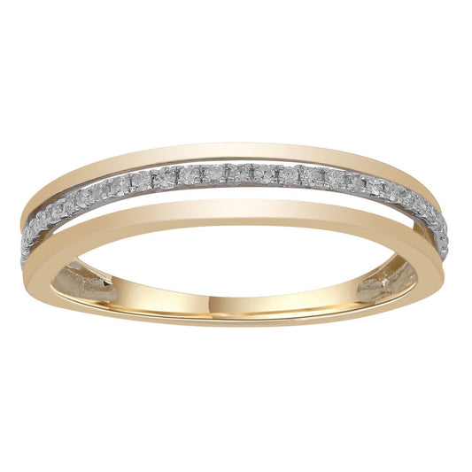 Band Ring with 0.10ct Diamonds in 9K Yellow Gold
