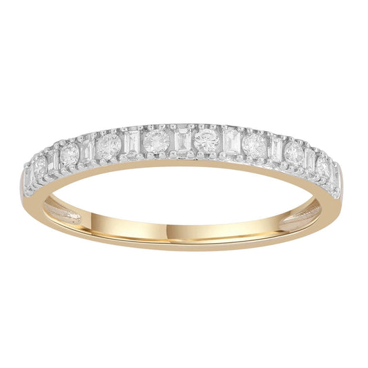 Band Ring with 0.20ct Diamonds in 9K Yellow Gold