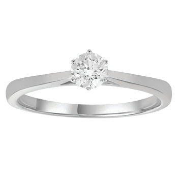 Diamond Solitaire Ring with 0.33ct Diamonds in 18K White Gold
