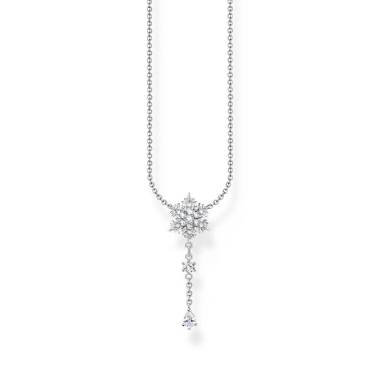 THOMAS SABO Necklace snowflake with white stones silver