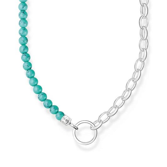 THOMAS SABO Link Chain Turquoise Bead Necklace