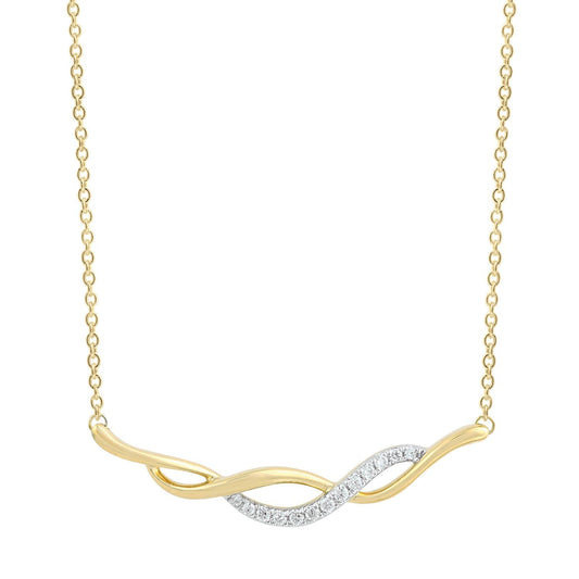 Necklace with 0.1ct Diamonds in 9K Yellow Gold