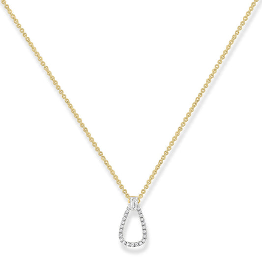 Diamond Necklace with 0.10ct Diamonds in 9K Yellow Gold