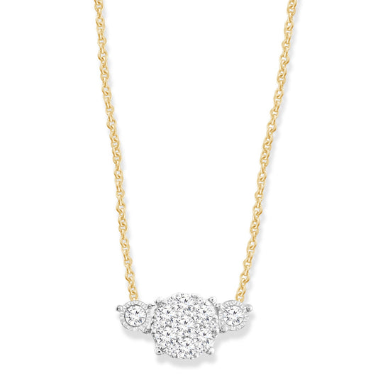 Diamond Necklace with 0.36ct Diamonds in 9K Yellow Gold
