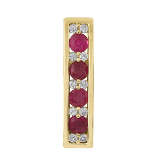 Diamond Ruby Pendant with 0.10ct Diamonds in 9K Yellow Gold - P-20514RB-010-Y