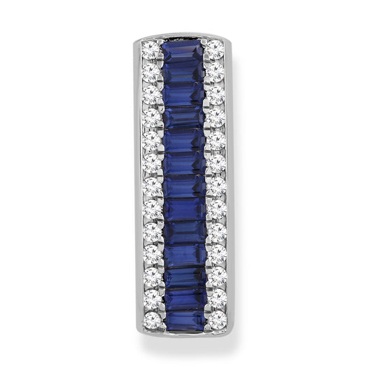 Diamond and Sapphire Pendant with 0.25ct Diamonds in 9K White Gold