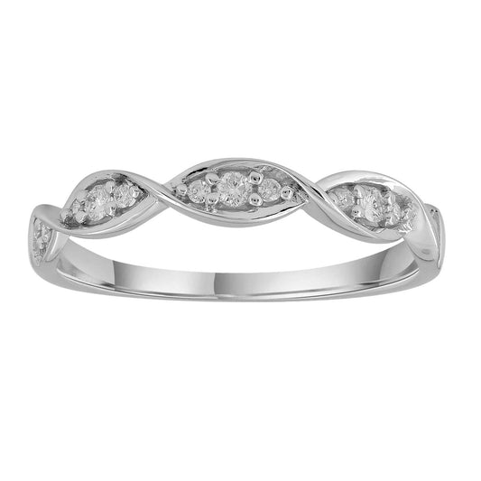 Band Ring with 0.10ct Diamonds in 9K White Gold