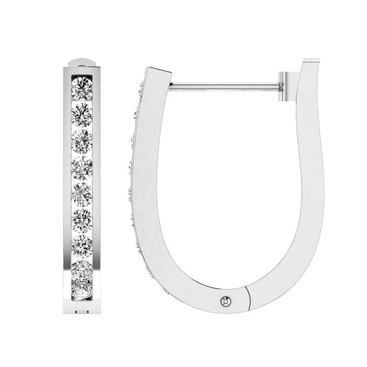 Diamond Huggie Earrings with 1.00ct Diamonds in 9K White Gold - RJO9WHUG100GH