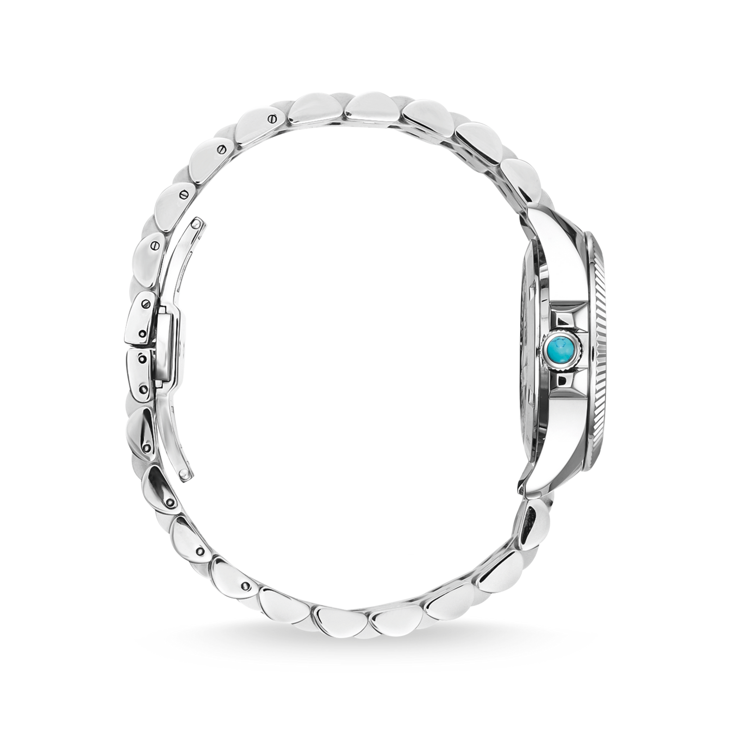 THOMAS SABO Mystic Island Watch with white stones and simulated turquoise silver