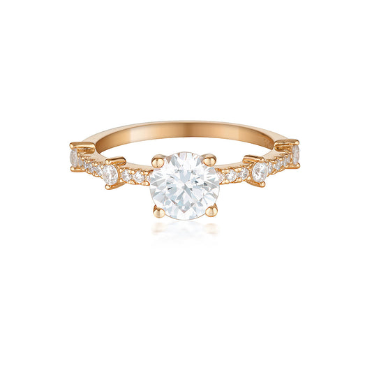 GEORGINI RED CARPET GALA SOLITAIRE RING ROSE GOLD