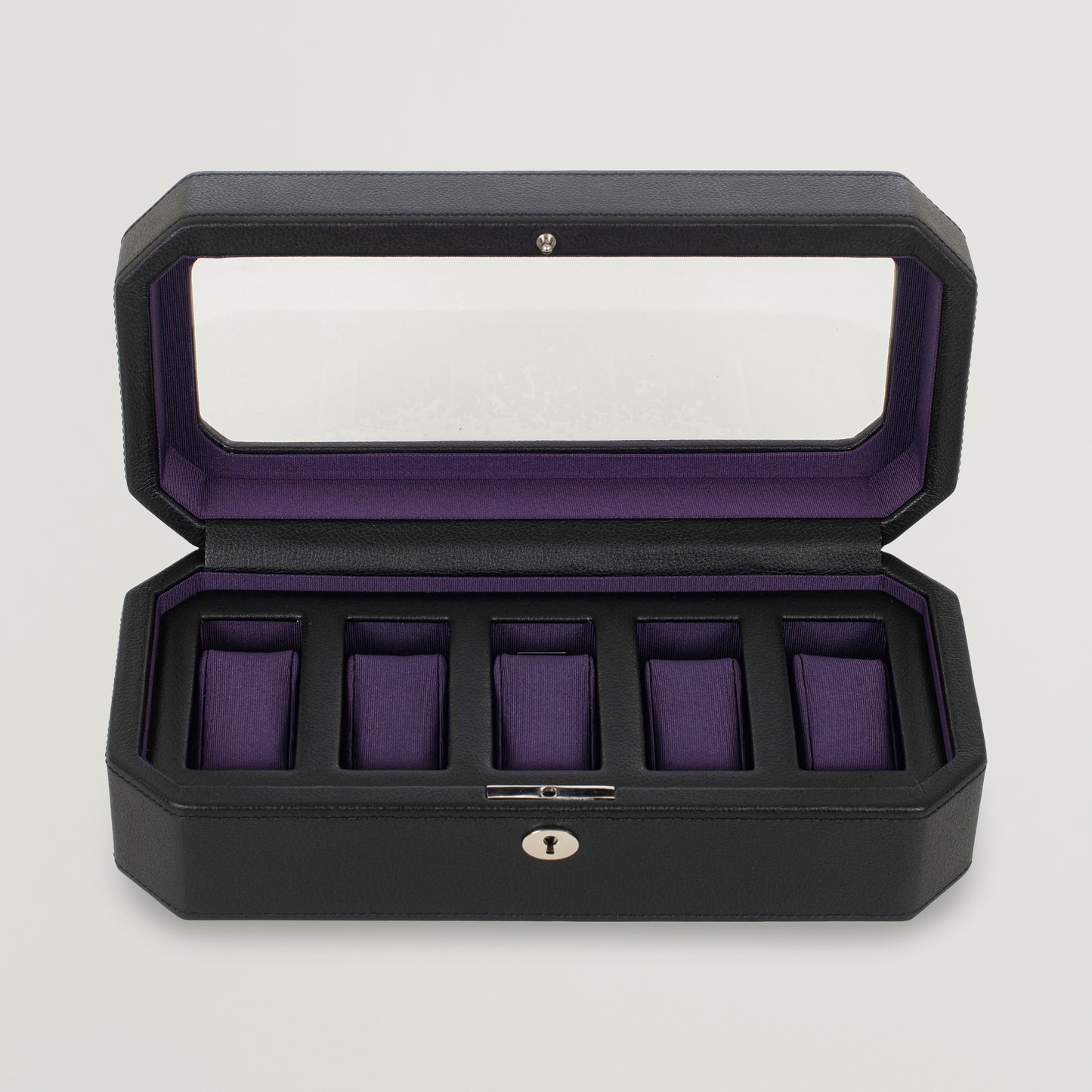 Wolf Windsor 5 Pc Watch Box Black/Purple
