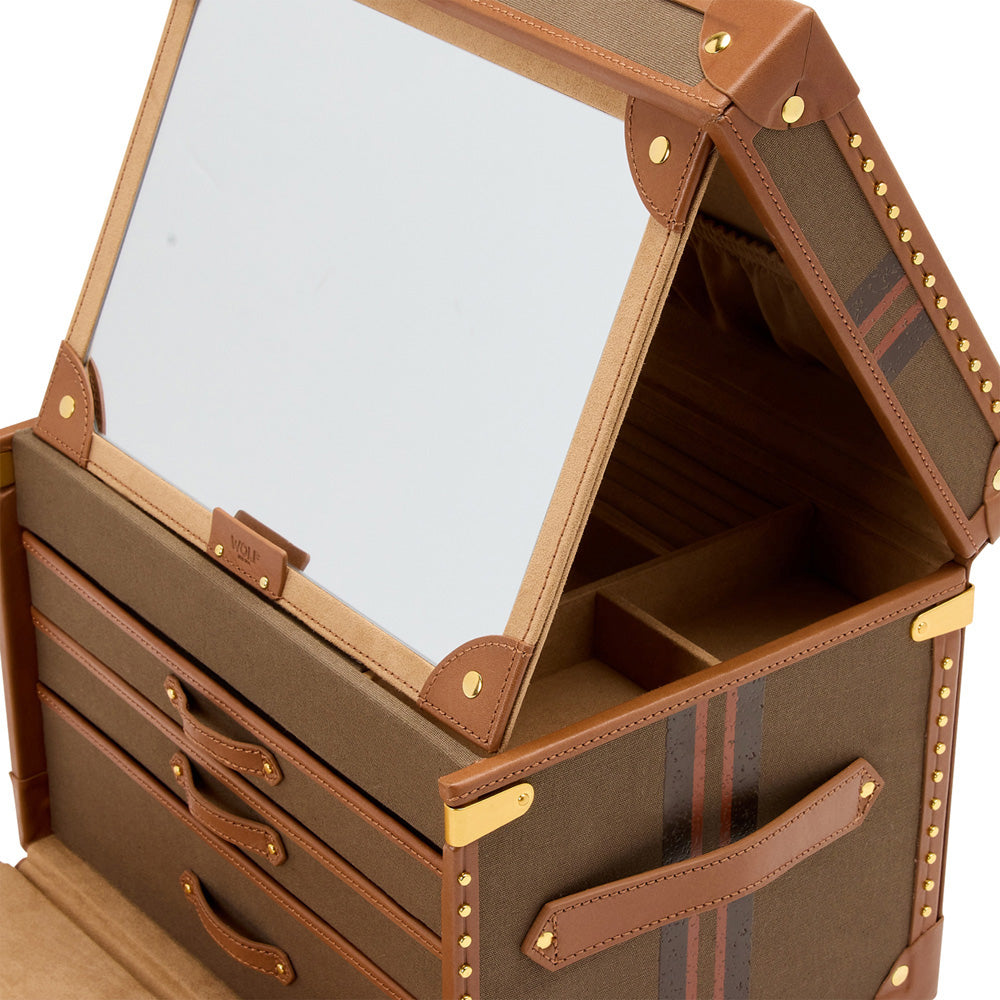 Wolf Ida Trunk Jewellery Box KHAKI