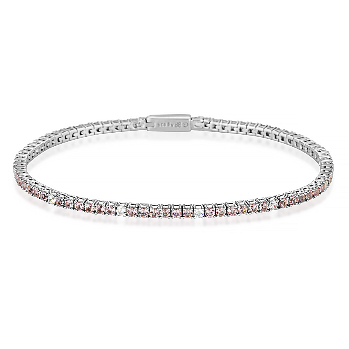 MILESTONE MORGANITE 2MM TENNIS BRACELET IN SILVER