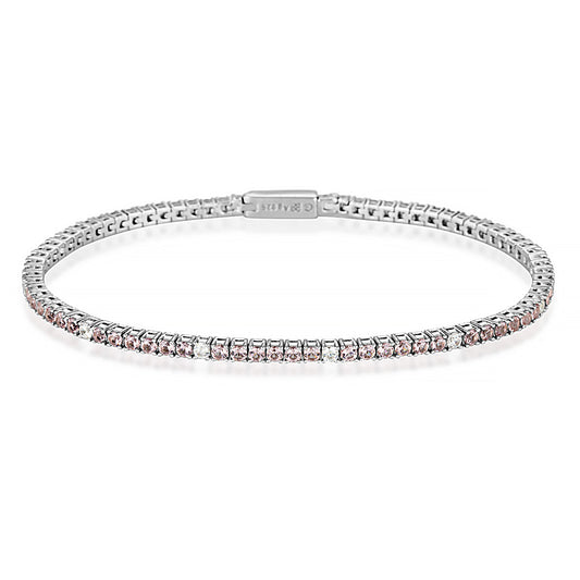 MILESTONE MORGANITE 2MM TENNIS BRACELET IN SILVER