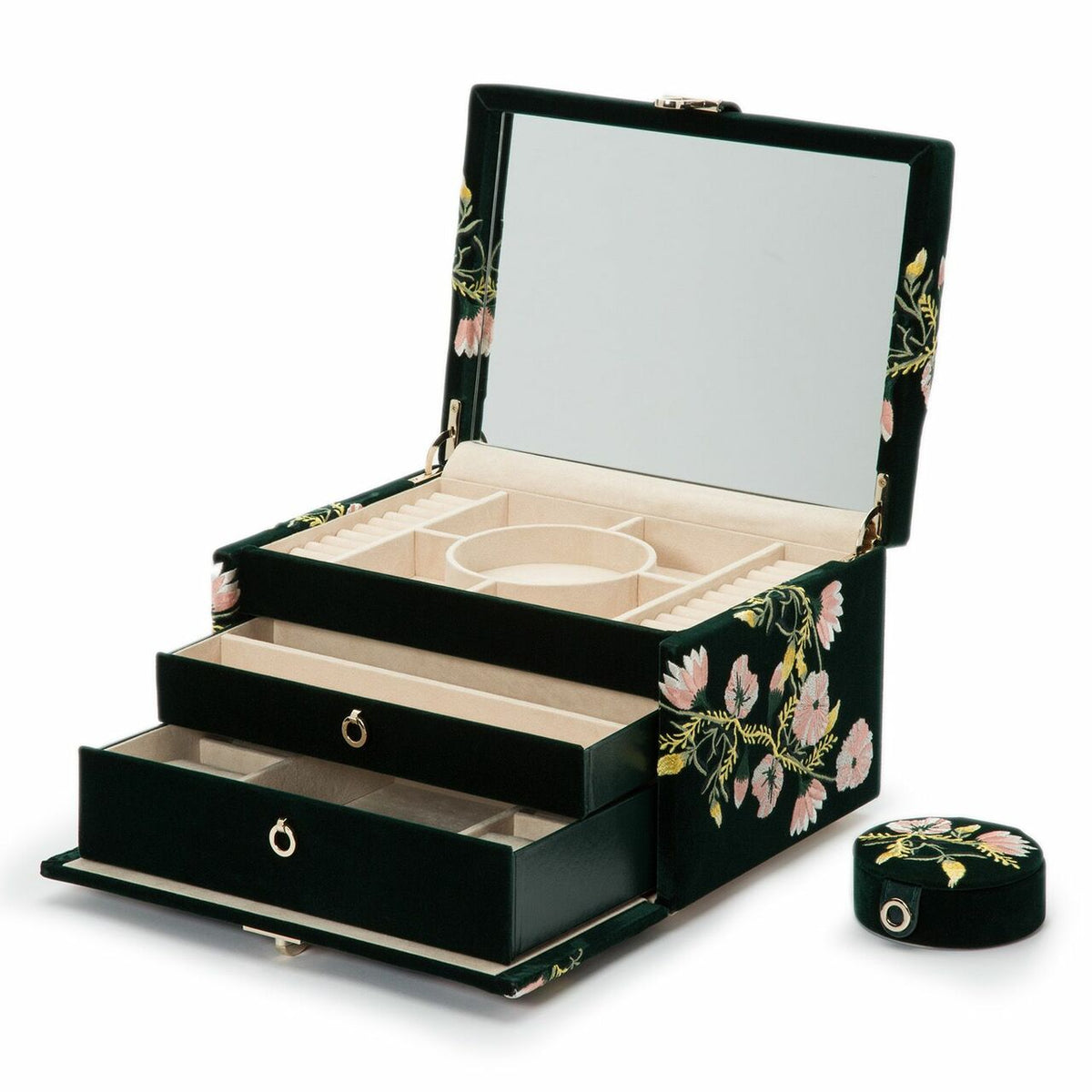 Wolf  Zoe Large Jewellery Box Forest Green