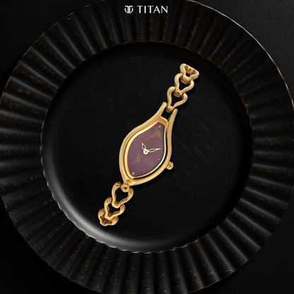 Titan Raga Flora Purple Dial Analog Metal Strap Watch for Women
