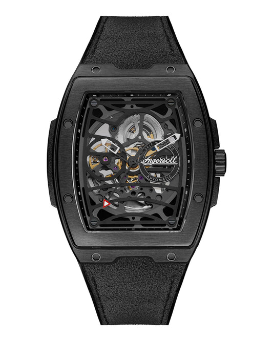 Ingersoll Challenger 44.6mm Black Dial and Black Alcantara Strap Watch