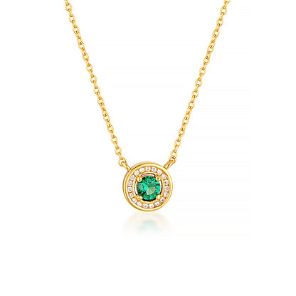 MILESTONE EMERALD HALO PENDANT IN GOLD