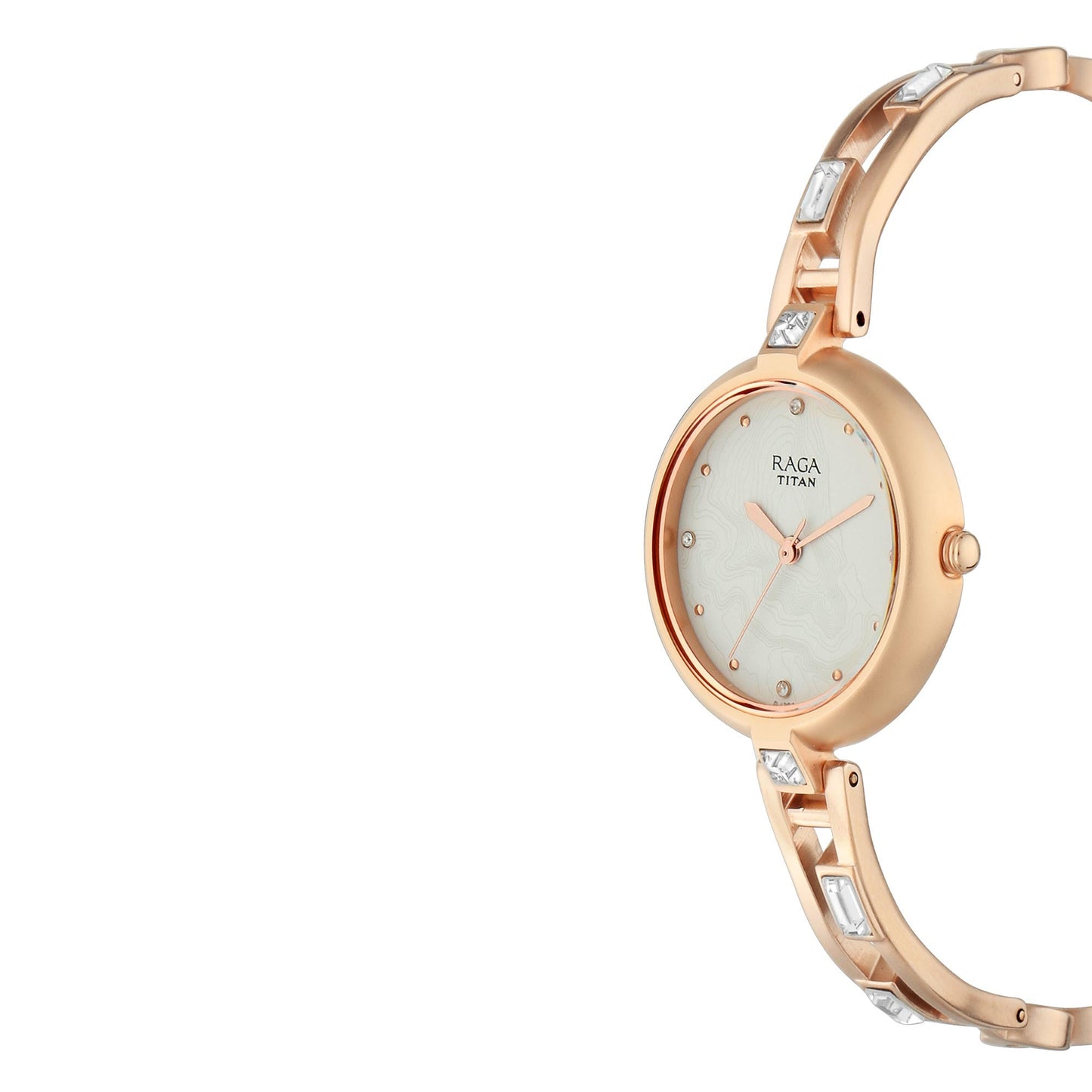 Titan Raga I Am White Dial Women Watch With Metal Strap