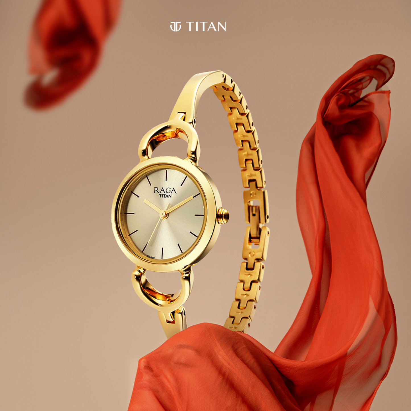 Titan Raga Champagne Dial Watch for Women