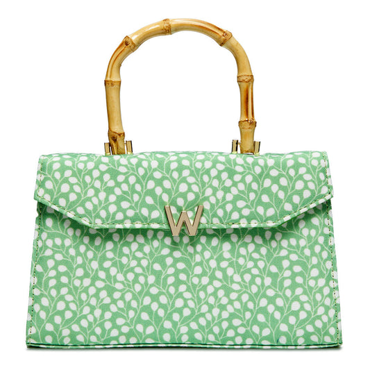 Wolf Evie Collection Large Bag with Green Leaves Print