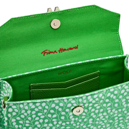 Wolf Evie Collection Large Bag with Green Leaves Print