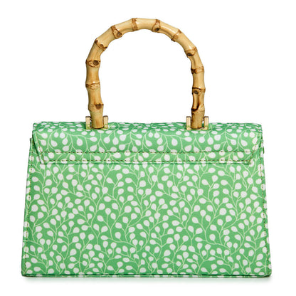 Wolf Evie Collection Large Bag with Green Leaves Print