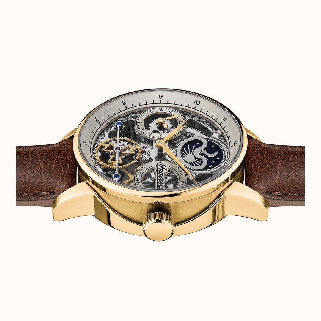 Ingersoll The Jazz Gold Automatic Brown Leather Watch