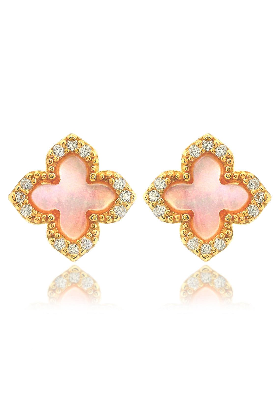 SYDNEY SOIRÉE FAIRWATER MOTHER OF PEARL STUD EARRINGS GOLD