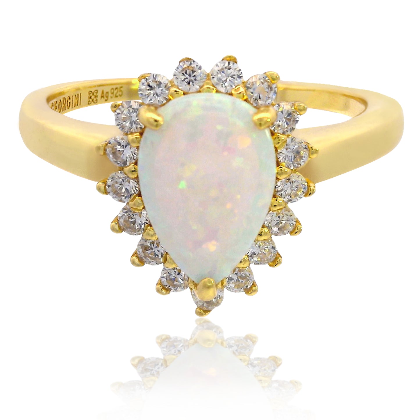 OPAL GLOW ROZELLE WHITE CREATED OPAL RING GOLD