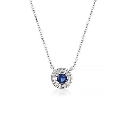 MILESTONE SAPPHIRE HALO PENDANT IN SILVER