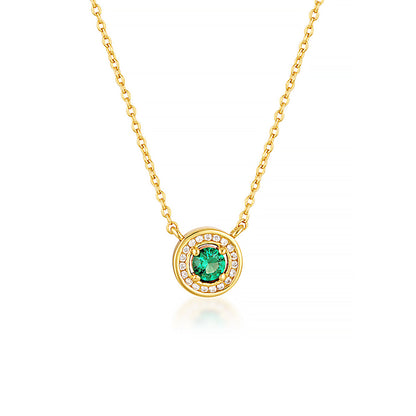MILESTONE EMERALD HALO PENDANT IN GOLD