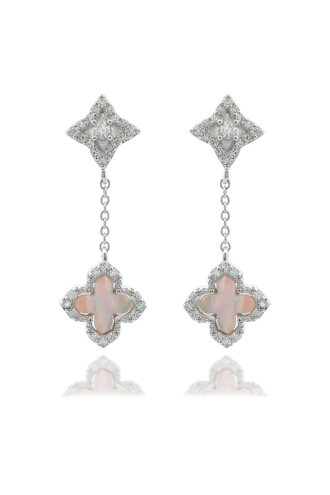 SYDNEY SOIRÉE FAIRWATER MOTHER OF PEARL DROP EARRINGS SILVER