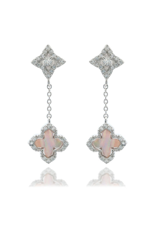 SYDNEY SOIRÉE FAIRWATER MOTHER OF PEARL DROP EARRINGS SILVER
