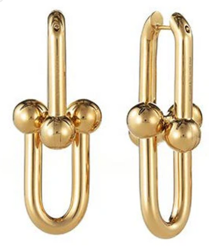 9k YG Chain-Link Earring