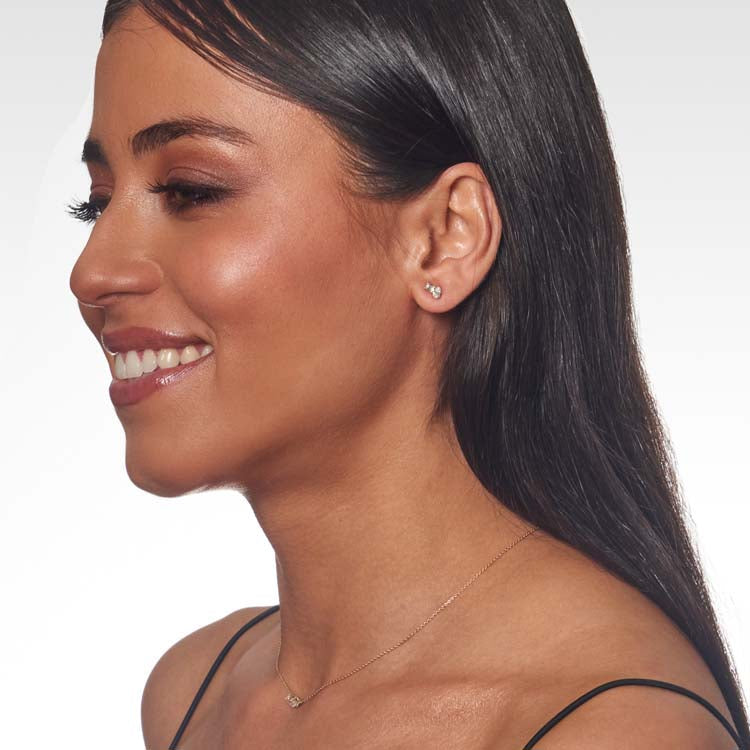 Toi Et Moi 0.60ct  Lab Grown Diamond Pear / Emerald Studs 18k Yellow Gold