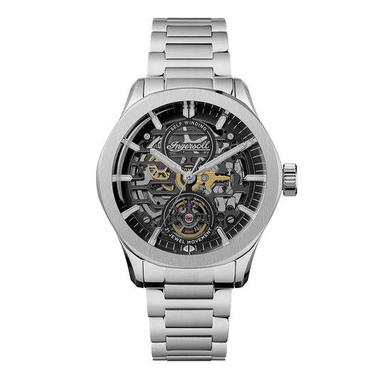 Ingersoll The Bronc 44mm Skeleton Dial Stainless Steel Strap Watch