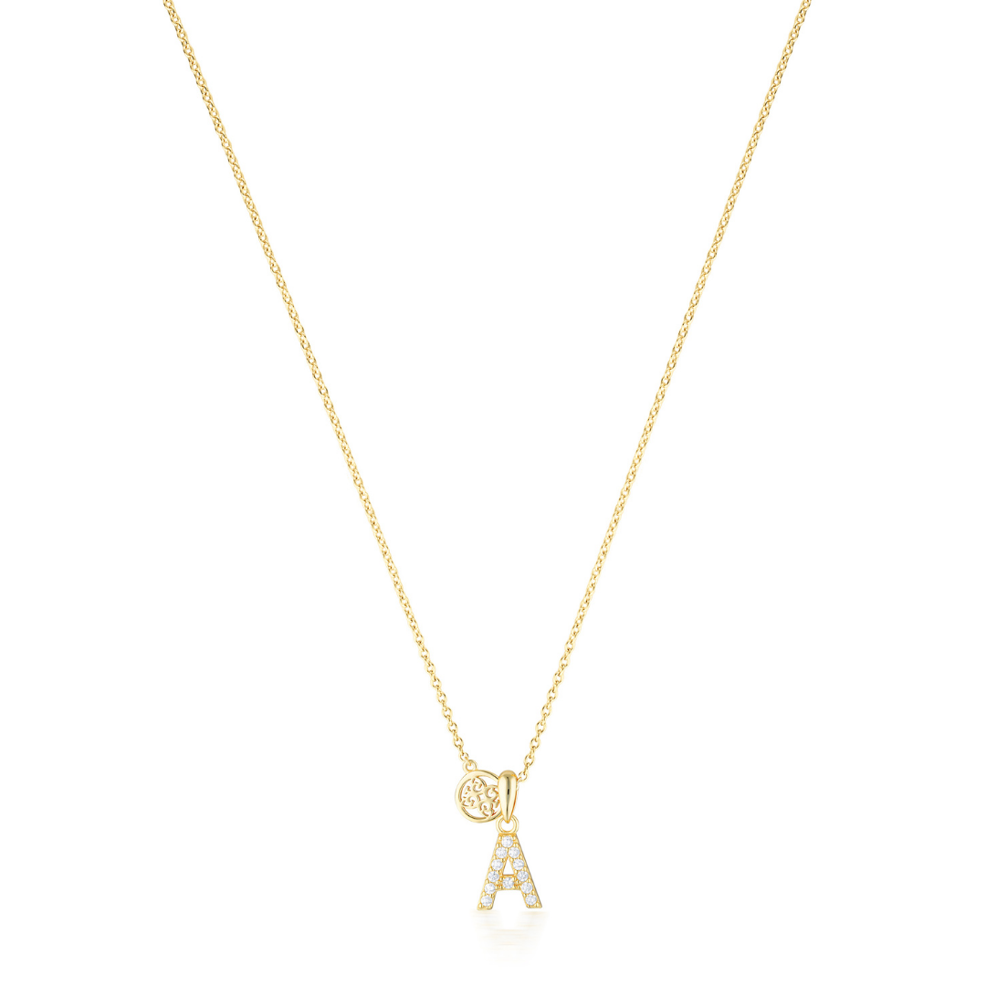 LUXURY LETTERS A INITIAL PENDANT GOLD