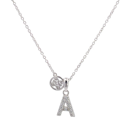 LUXURY LETTERS A INITIAL PENDANT SILVER