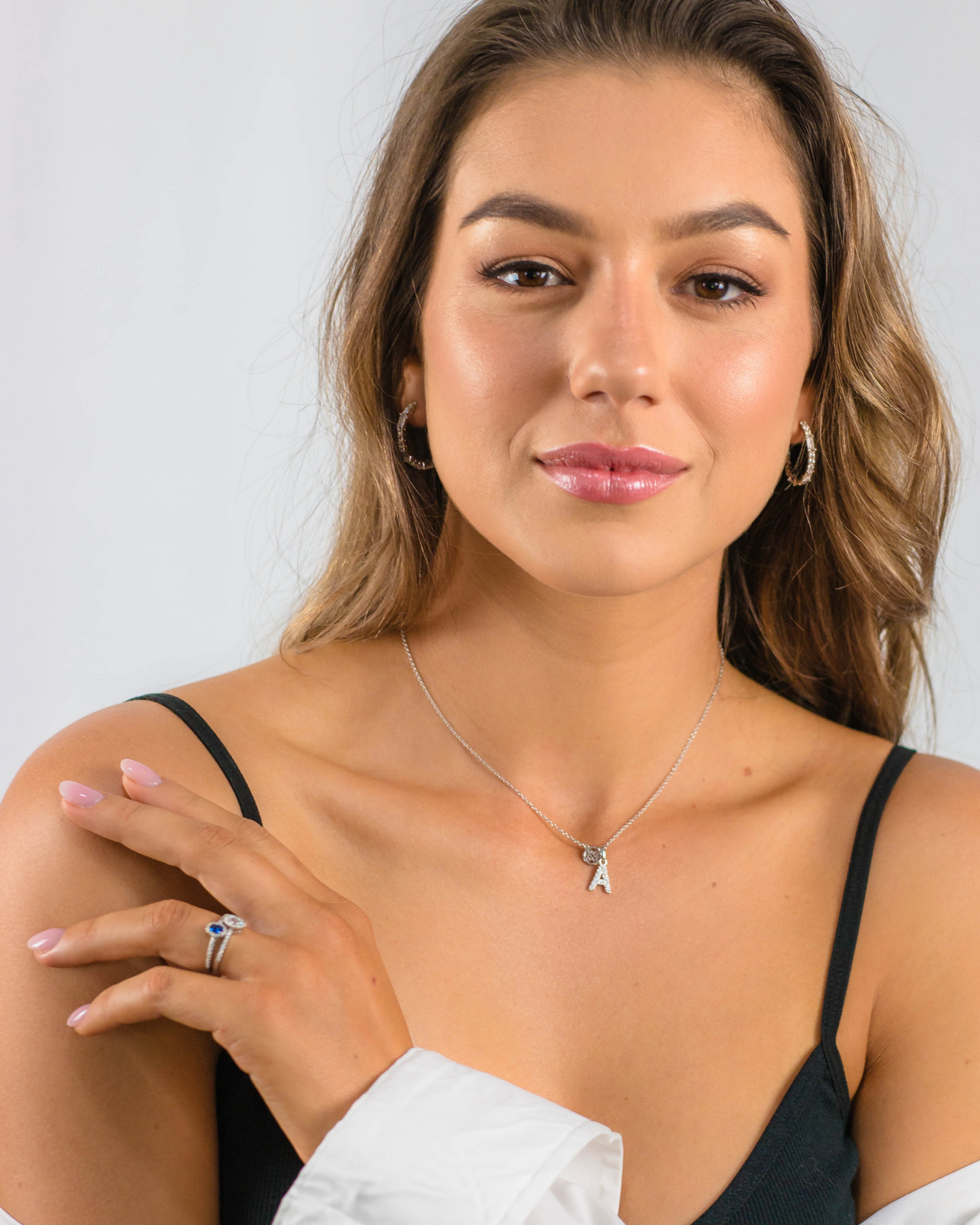 LUXURY LETTERS A INITIAL PENDANT SILVER