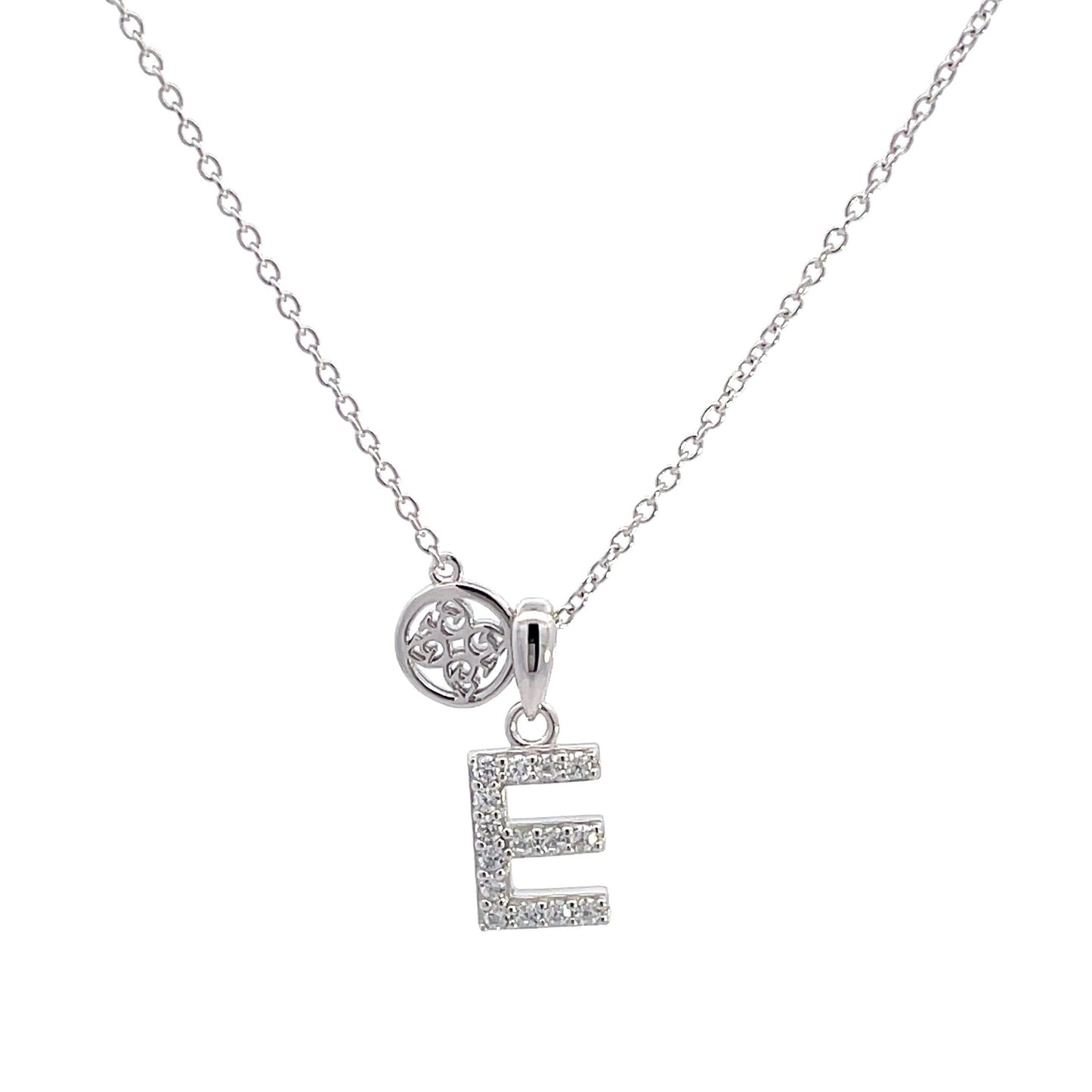 LUXURY LETTERS E INITIAL PENDANT SILVER