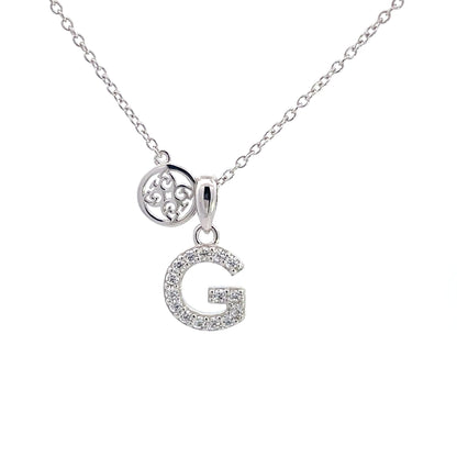LUXURY LETTERS G INITIAL PENDANT SILVER