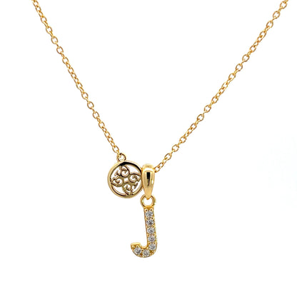 LUXURY LETTERS J INITIAL PENDANT GOLD
