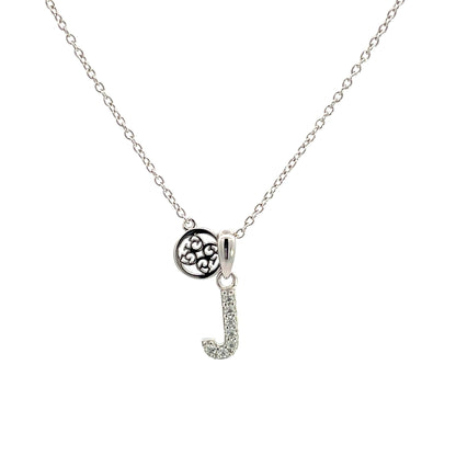 LUXURY LETTERS J INITIAL PENDANT SILVER