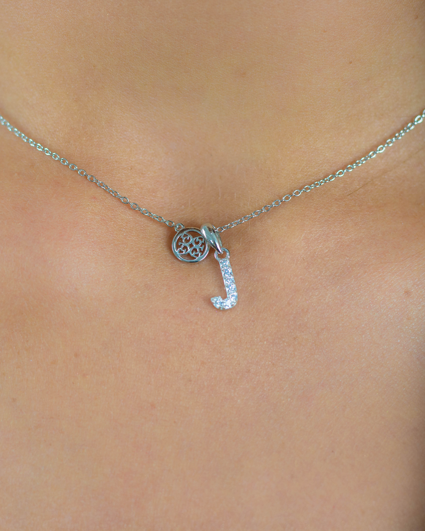 LUXURY LETTERS J INITIAL PENDANT SILVER