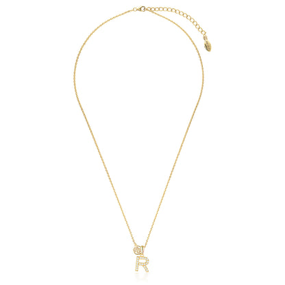 LUXURY LETTERS R INITIAL PENDANT GOLD