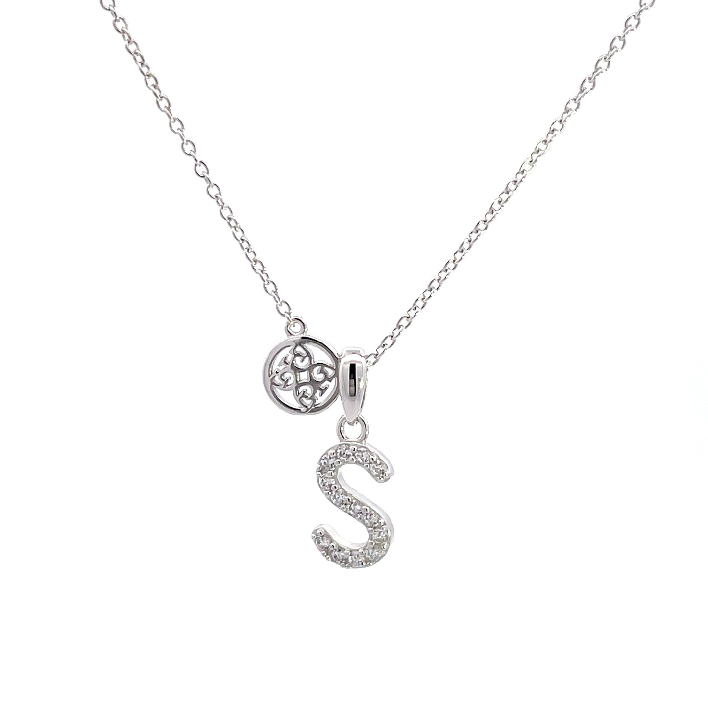 LUXURY LETTERS S INITIAL PENDANT SILVER