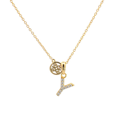 LUXURY LETTERS Y INITIAL PENDANT GOLD