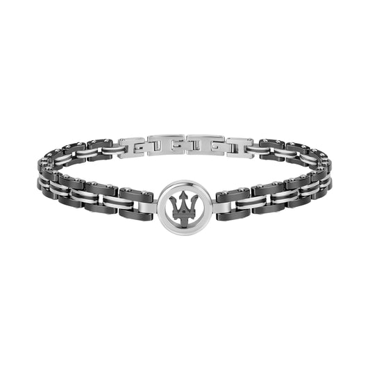 Maserati Ceramic Black with Silver Logo Jewels Bracelet